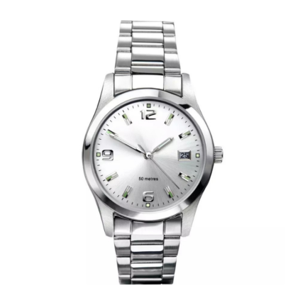 Chronveil Men's Stainless Steel Silver Dial Bracelet Watch