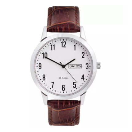 Chronveil Men's Brown Leather Strap Chronograph Watch